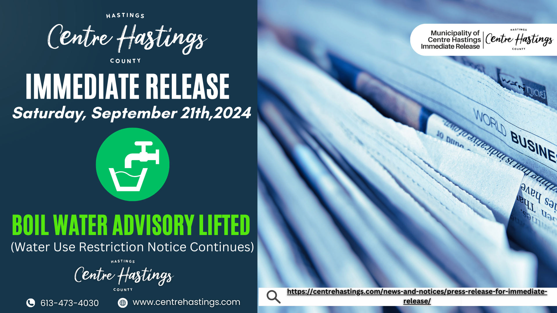 PRESS RELEASE - FOR IMMEDIATE RELEASE