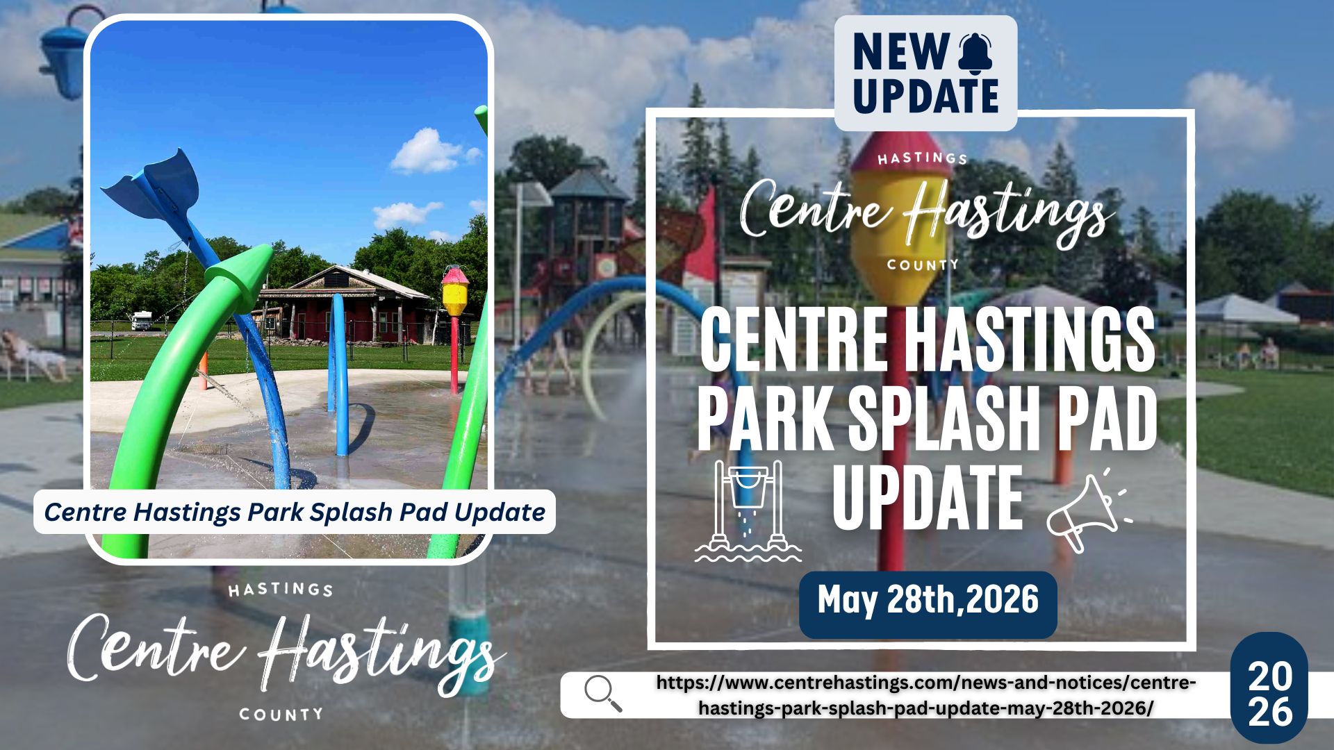 Centre Hastings Park Splash Pad Update : May 28th,2026