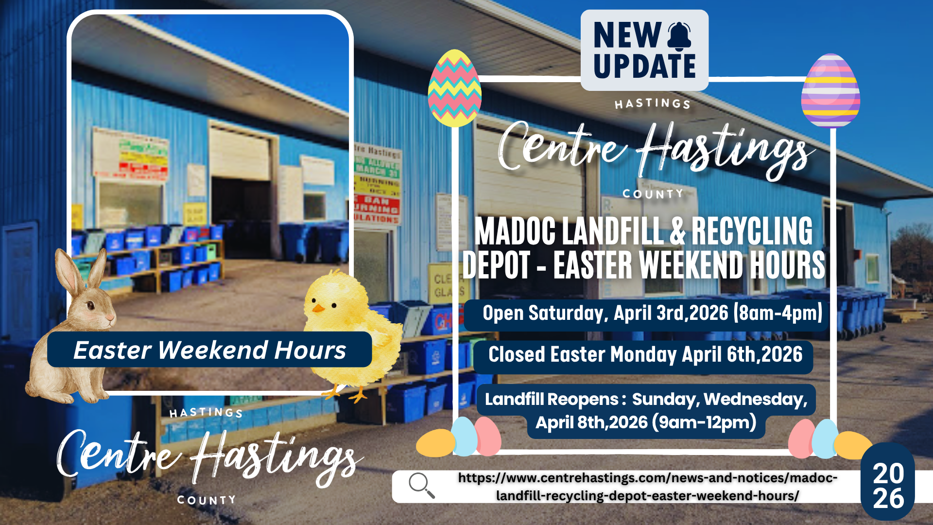 Madoc Landfill & Recycling Depot – Easter Weekend Hours