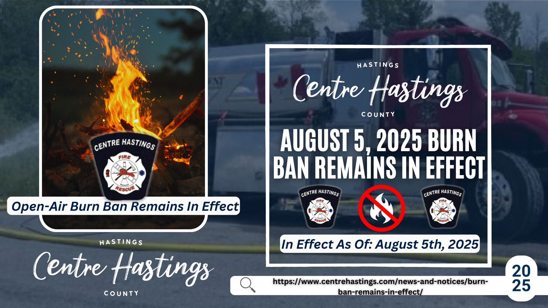 August 5, 2025 Burn Ban Remains In Effect