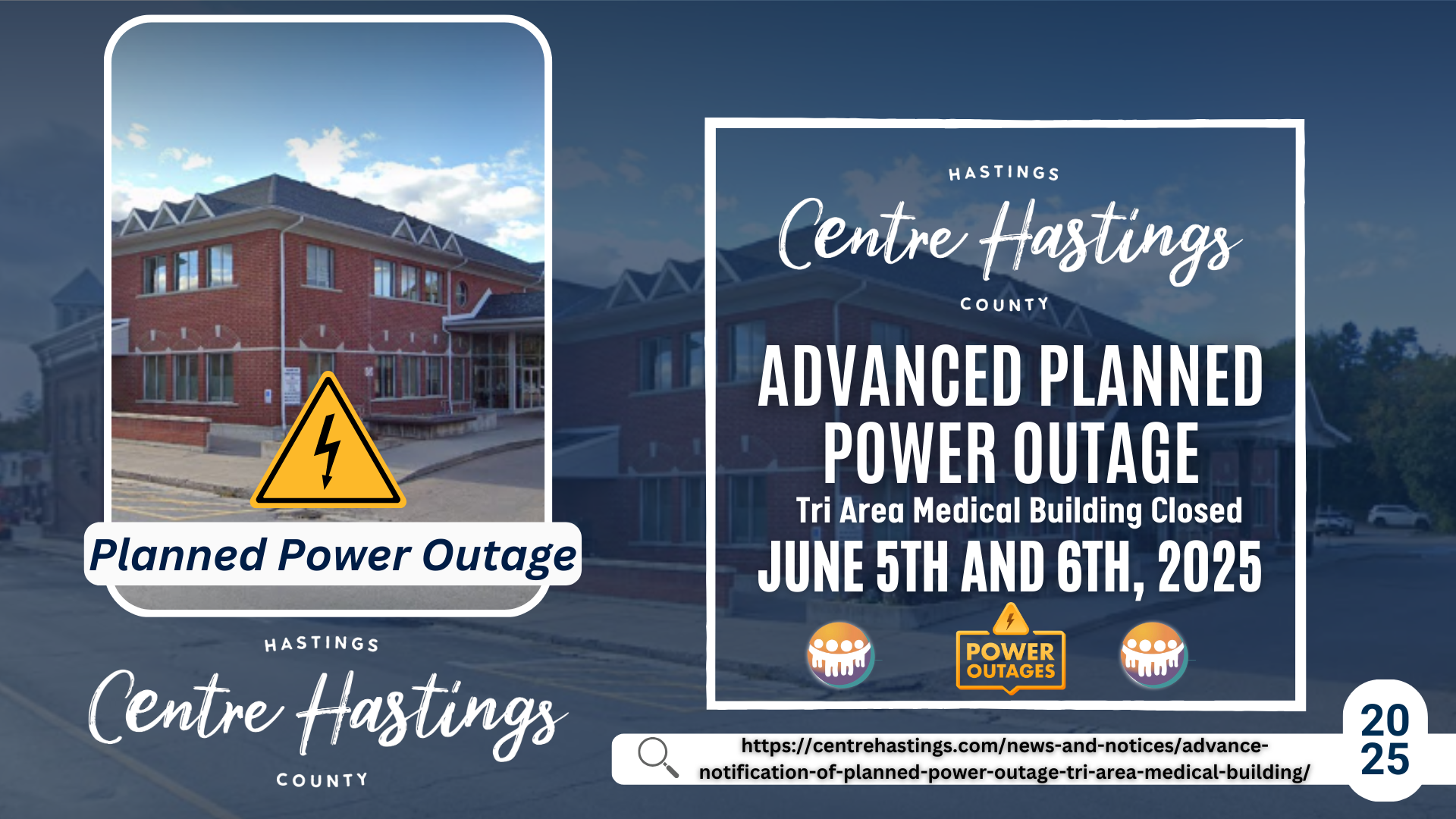 Advance Notification of Planned Power Outage:Tri Area Medical Building