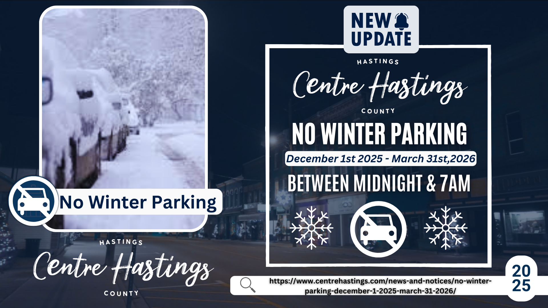 No Winter Parking (December 1, 2025 – March 31, 2026)