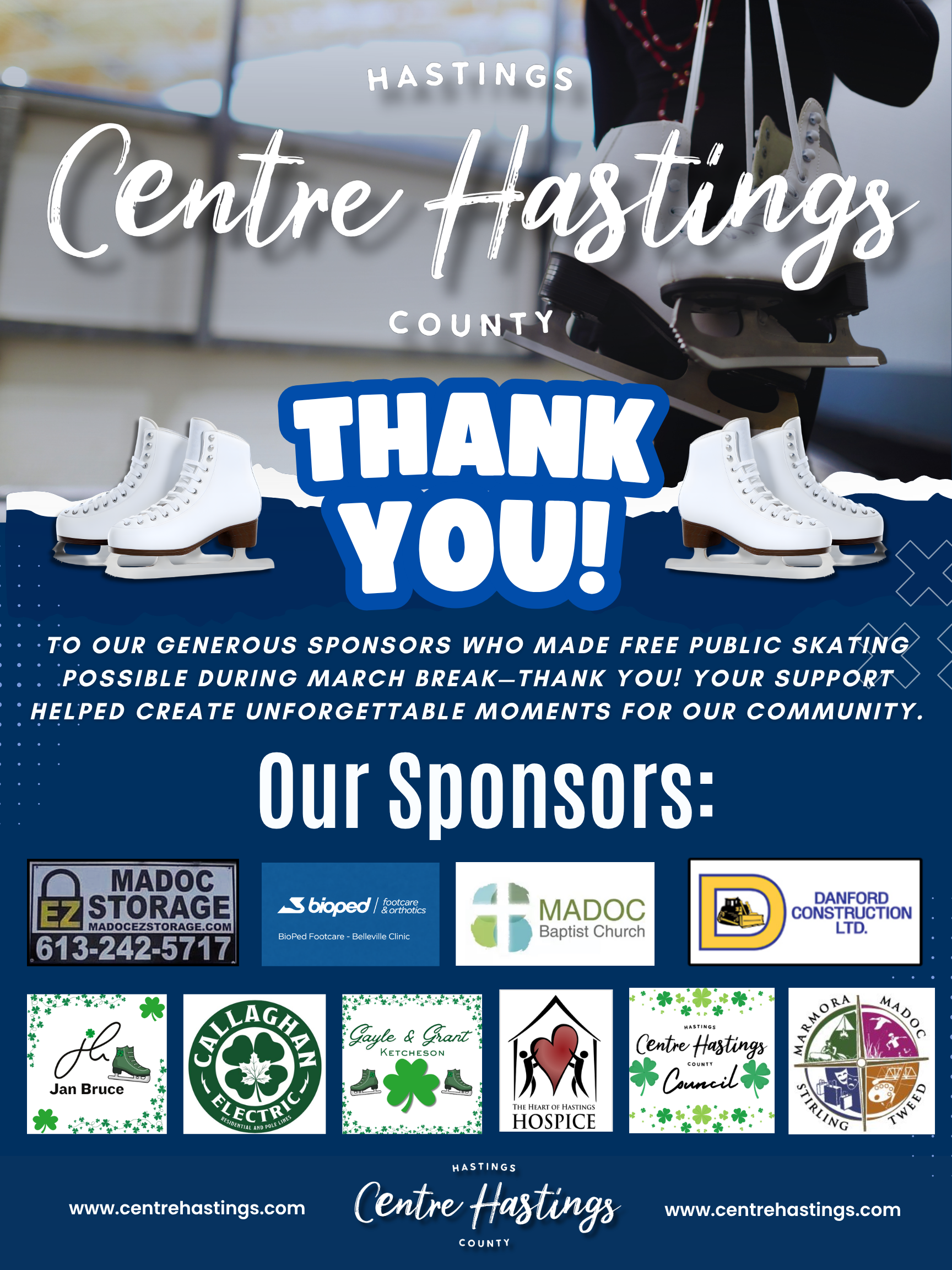 Thank You to Our March Break Skating Sponsors!