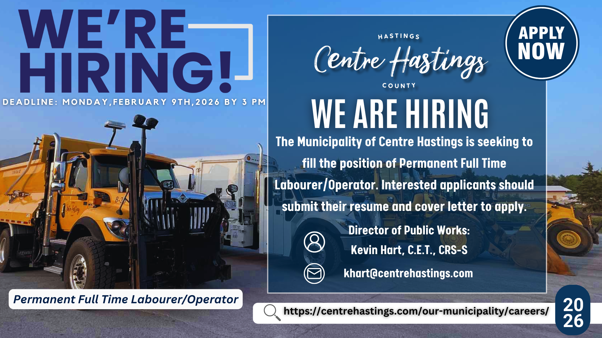 WE ARE HIRING: Permanent Full Time Operator/Labourer