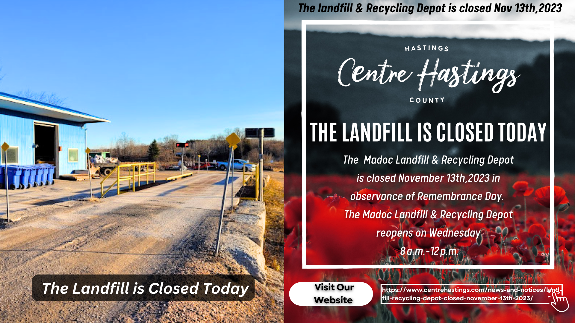 Landfill Closed November 13th,2023