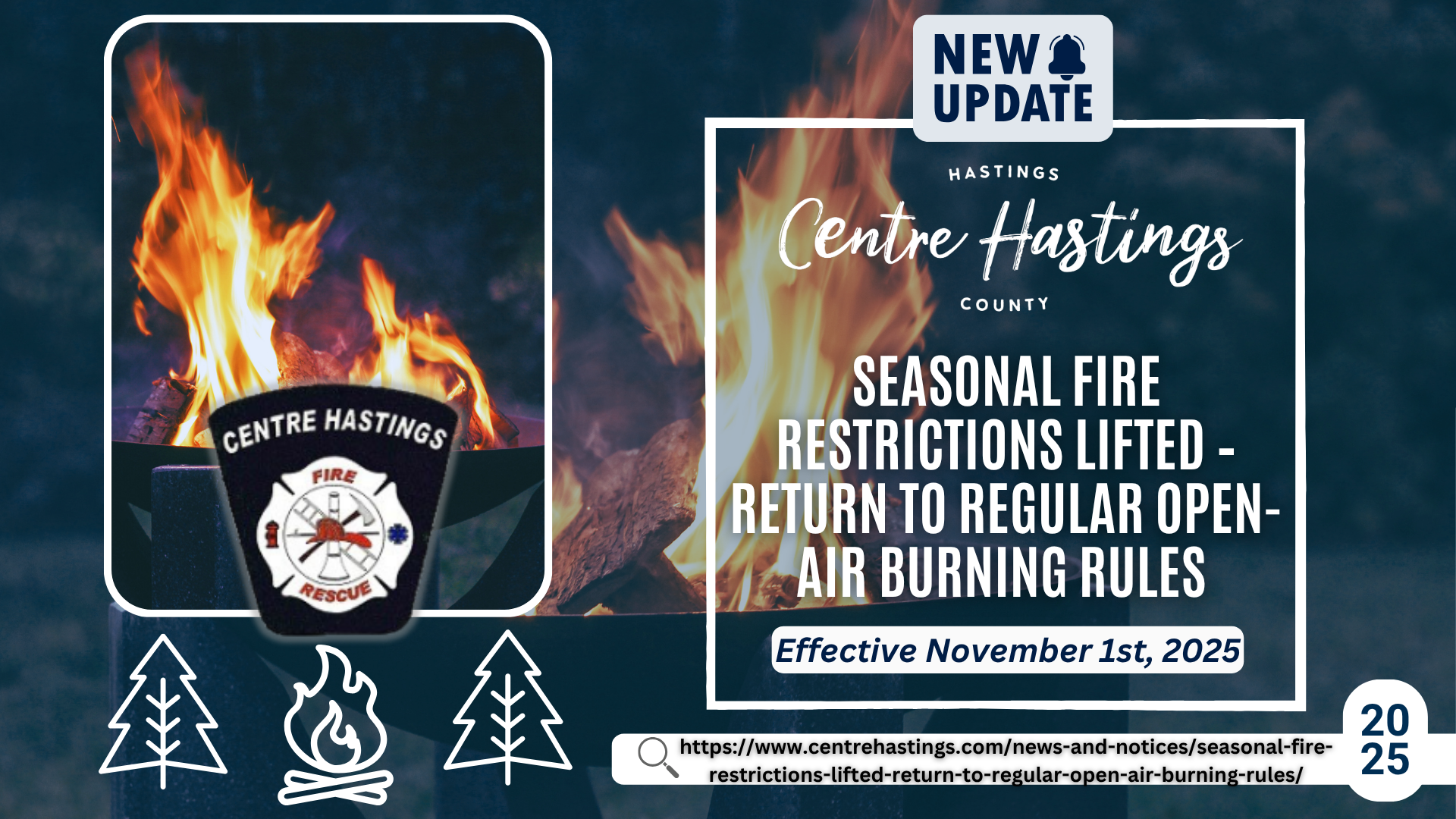 Seasonal Fire Restrictions Lifted – Return to Regular Open-Air Burning Rules